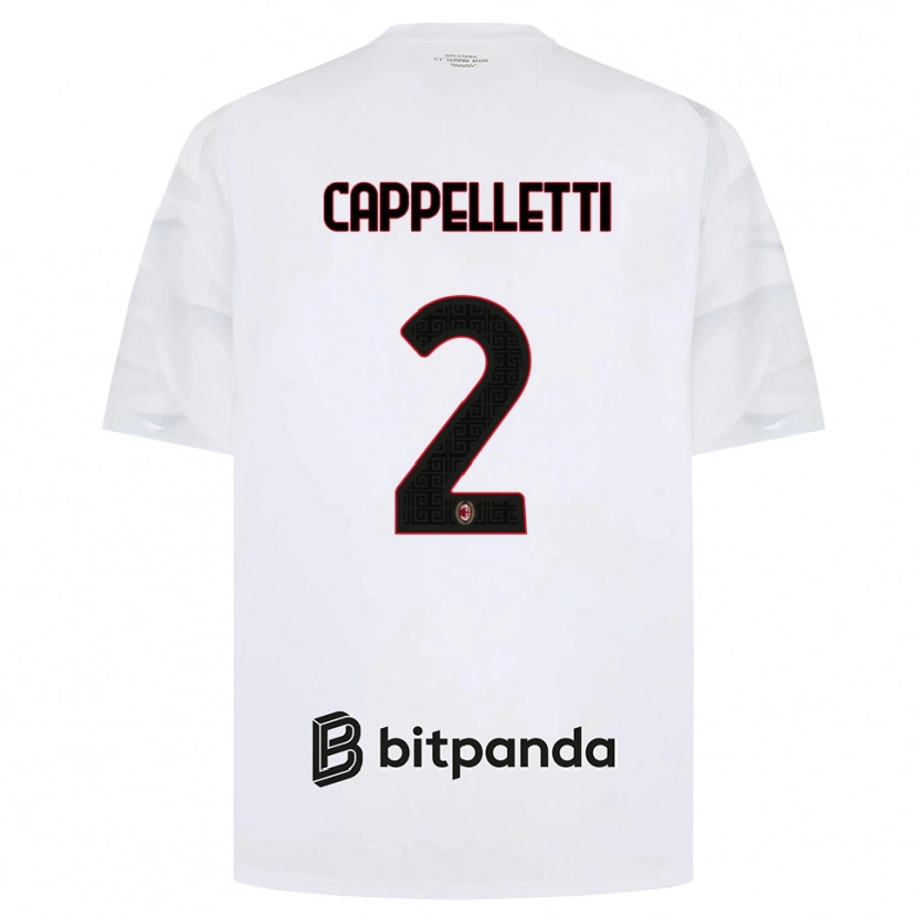 Danxen Męski Mattia Cappelletti #2 Biały Czerwony Czarny Wyjazdowa Koszulka 2026/27 Koszulki Klubowe