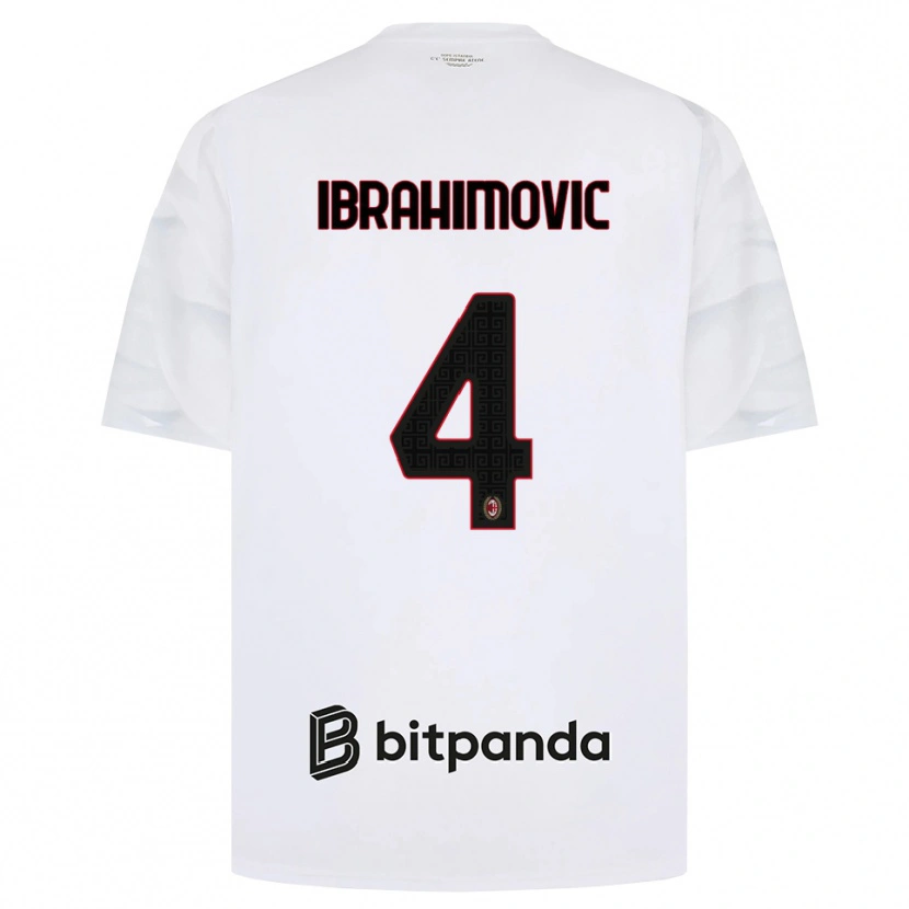 Danxen Męski Vincent Ibrahimović #4 Biały Czerwony Czarny Wyjazdowa Koszulka 2026/27 Koszulki Klubowe