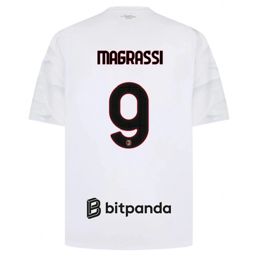 Danxen Męski Andrea Magrassi #9 Biały Czerwony Czarny Wyjazdowa Koszulka 2026/27 Koszulki Klubowe