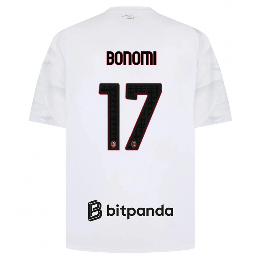 Danxen Męski Francesco Bonomi #17 Biały Czerwony Czarny Wyjazdowa Koszulka 2026/27 Koszulki Klubowe