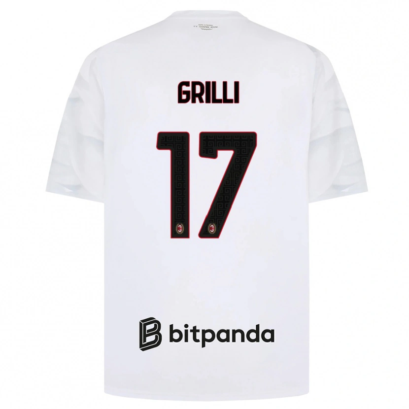 Danxen Męski Federico Grilli #17 Biały Czerwony Czarny Wyjazdowa Koszulka 2026/27 Koszulki Klubowe