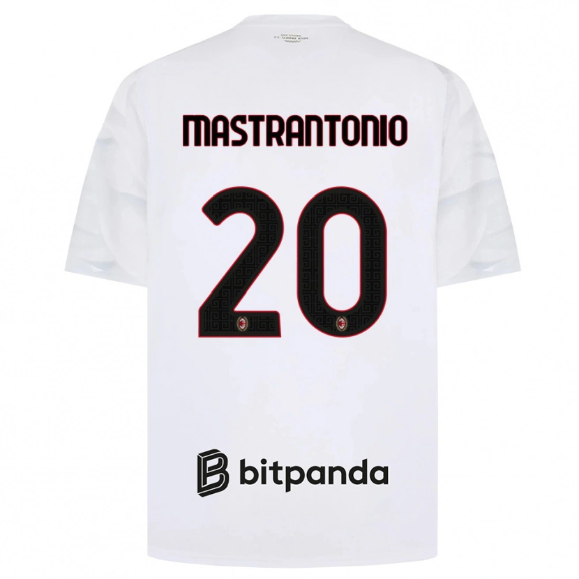 Danxen Męski Davide Mastrantonio #20 Biały Czerwony Czarny Wyjazdowa Koszulka 2026/27 Koszulki Klubowe