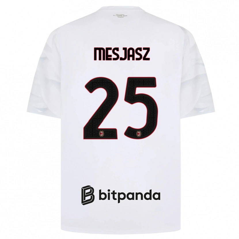 Danxen Męski Malgorzata Mesjasz #25 Biały Czerwony Czarny Wyjazdowa Koszulka 2026/27 Koszulki Klubowe