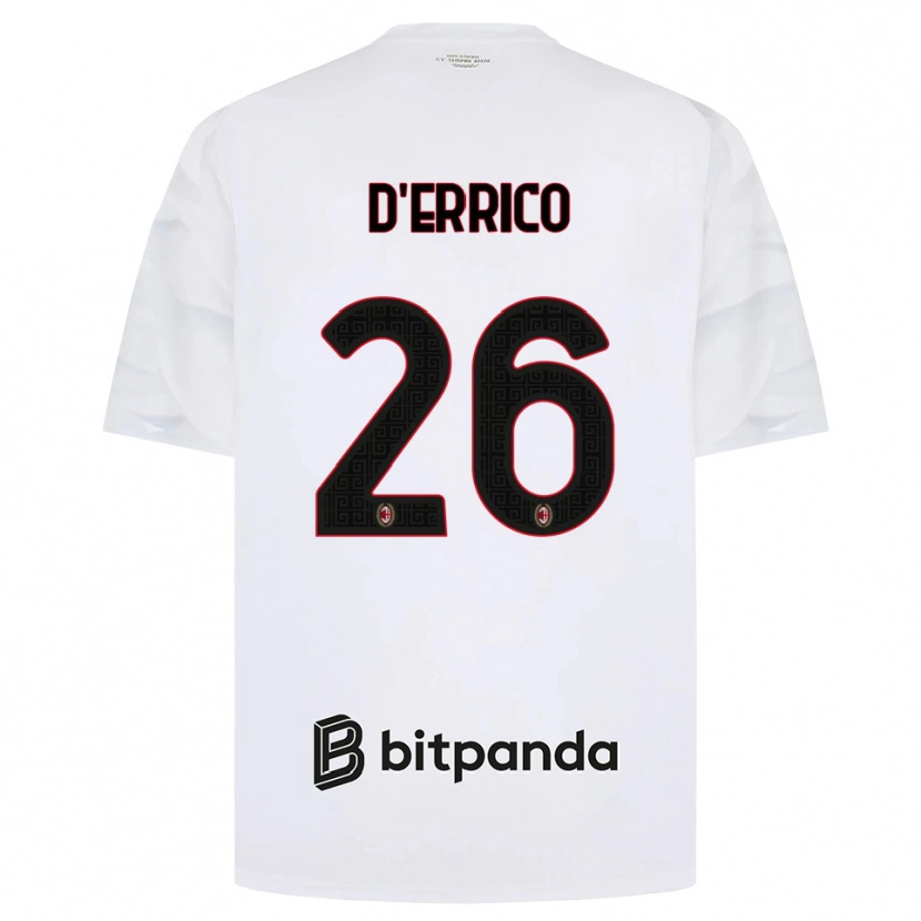 Danxen Męski Leonardo D'errico #26 Biały Czerwony Czarny Wyjazdowa Koszulka 2026/27 Koszulki Klubowe