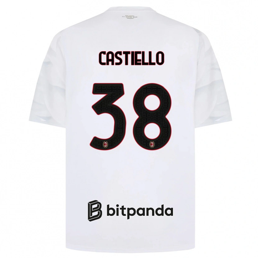 Danxen Męski Alex Castiello #38 Biały Czerwony Czarny Wyjazdowa Koszulka 2026/27 Koszulki Klubowe