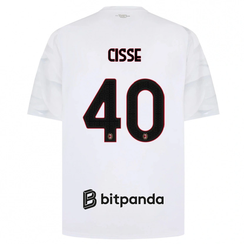 Danxen Męski El Hadji Malick Cissé #40 Biały Czerwony Czarny Wyjazdowa Koszulka 2026/27 Koszulki Klubowe