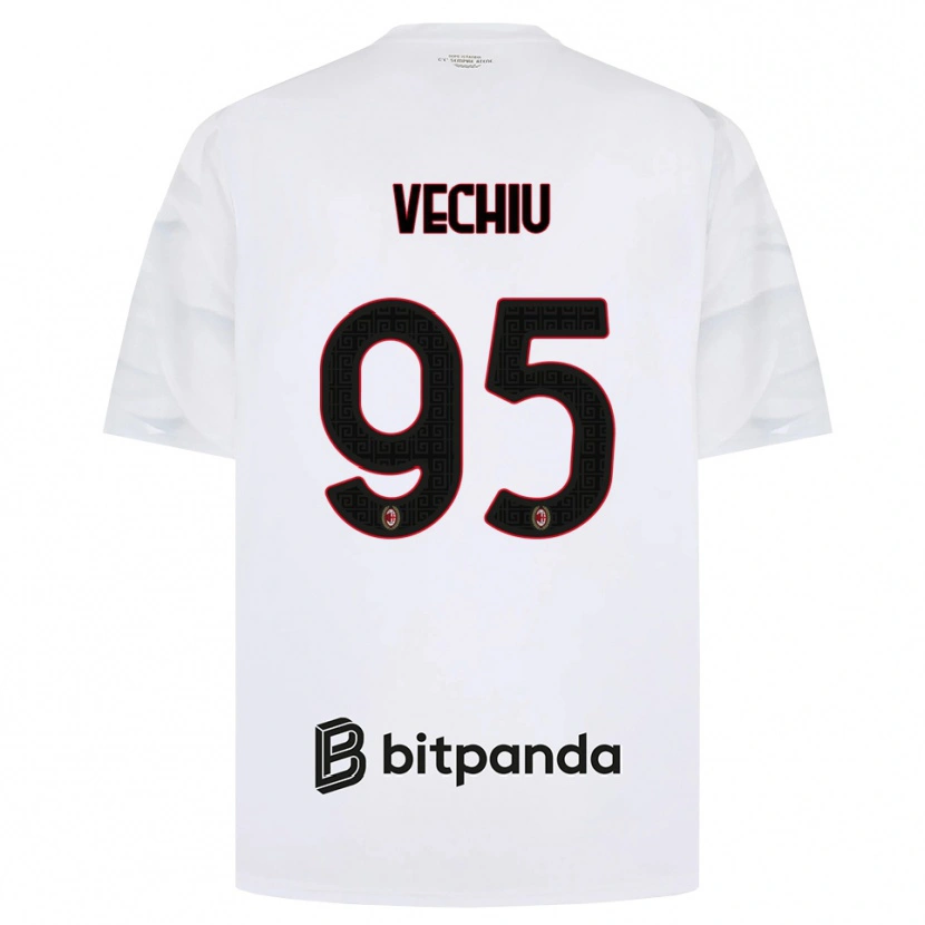 Danxen Męski Christian Vechiu #95 Biały Czerwony Czarny Wyjazdowa Koszulka 2026/27 Koszulki Klubowe