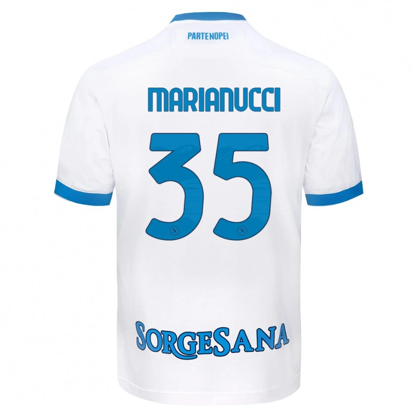 Danxen Męski Luca Marianucci #35 Biały Błękitny Wyjazdowa Koszulka 2026/27 Koszulki Klubowe