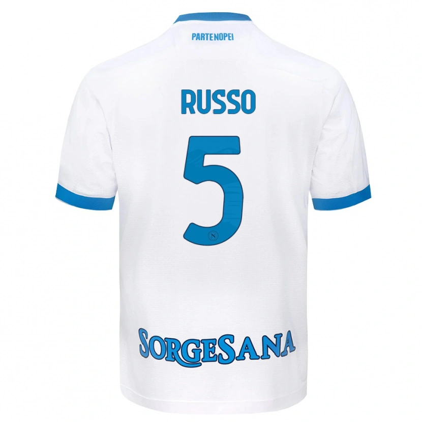 Danxen Męski Lorenzo Russo #5 Biały Błękitny Wyjazdowa Koszulka 2026/27 Koszulki Klubowe