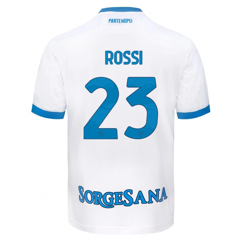 Danxen Męski Leonardo Rossi #23 Biały Błękitny Wyjazdowa Koszulka 2026/27 Koszulki Klubowe
