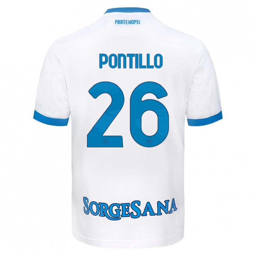 Danxen Męski Pasquale Pontillo #26 Biały Błękitny Wyjazdowa Koszulka 2026/27 Koszulki Klubowe