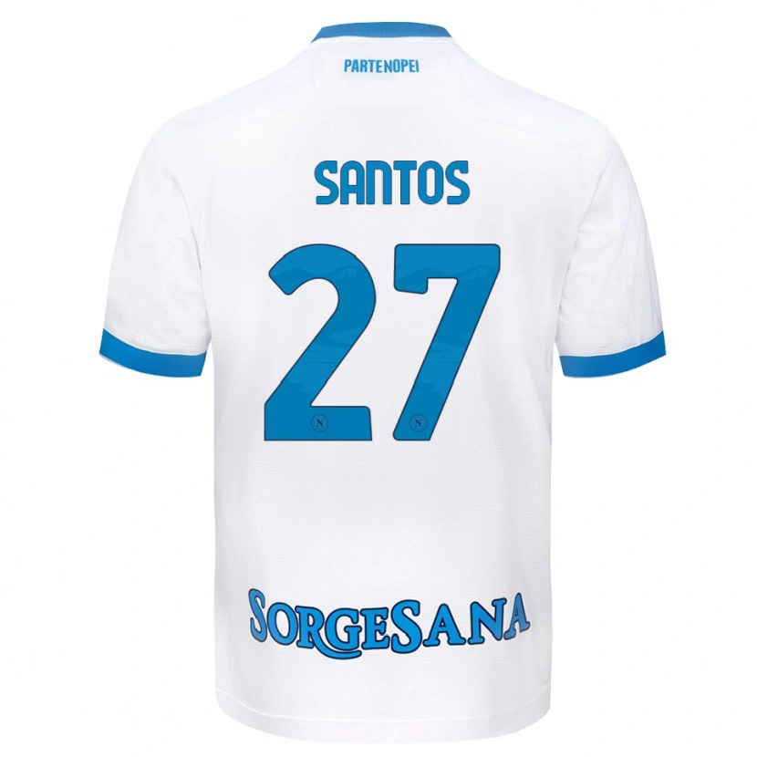 Danxen Męski Alisson Santos #27 Biały Błękitny Wyjazdowa Koszulka 2026/27 Koszulki Klubowe