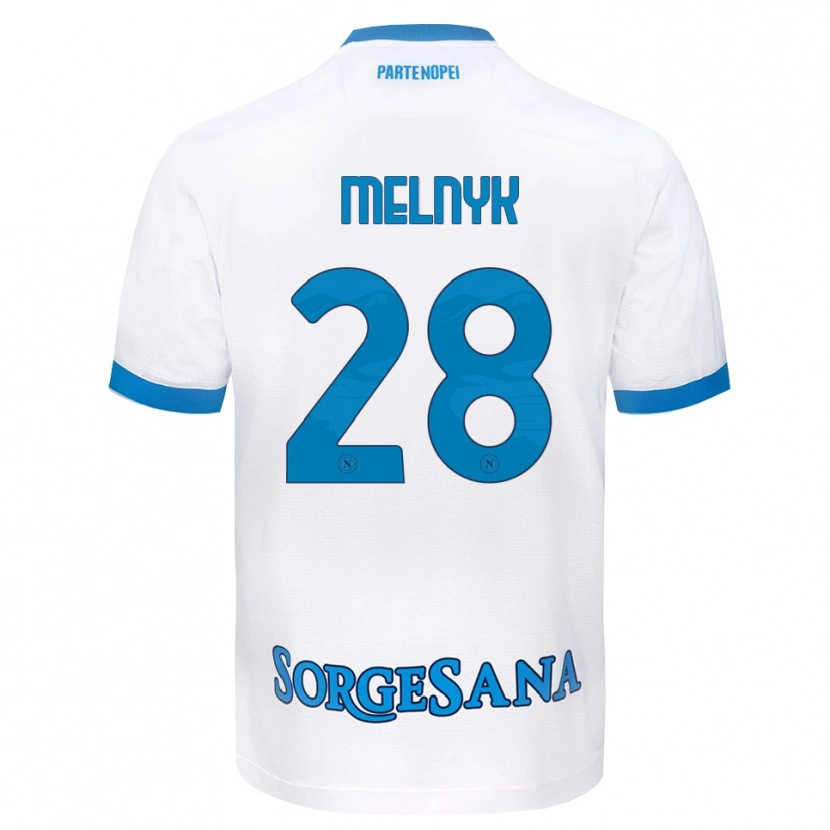Danxen Męski Mykyta Melnyk #28 Biały Błękitny Wyjazdowa Koszulka 2026/27 Koszulki Klubowe