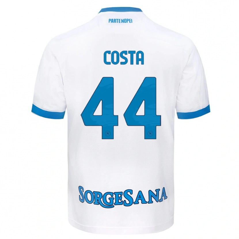 Danxen Męski Filippo Costa #44 Biały Błękitny Wyjazdowa Koszulka 2026/27 Koszulki Klubowe