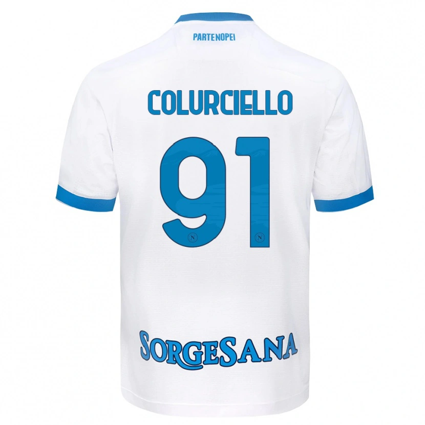 Danxen Męski Cristian Colurciello #91 Biały Błękitny Wyjazdowa Koszulka 2026/27 Koszulki Klubowe