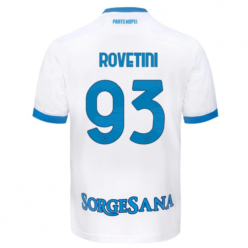 Danxen Męski Alessandro Rovetini #93 Biały Błękitny Wyjazdowa Koszulka 2026/27 Koszulki Klubowe