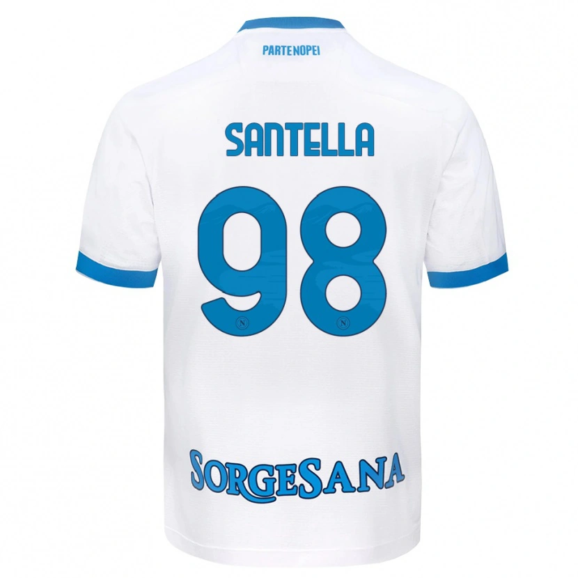Danxen Męski Alessandro Santella #98 Biały Błękitny Wyjazdowa Koszulka 2026/27 Koszulki Klubowe