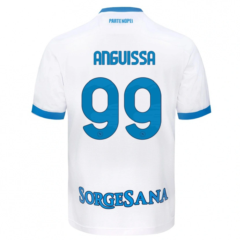 Danxen Męski Frank Anguissa #99 Biały Błękitny Wyjazdowa Koszulka 2026/27 Koszulki Klubowe