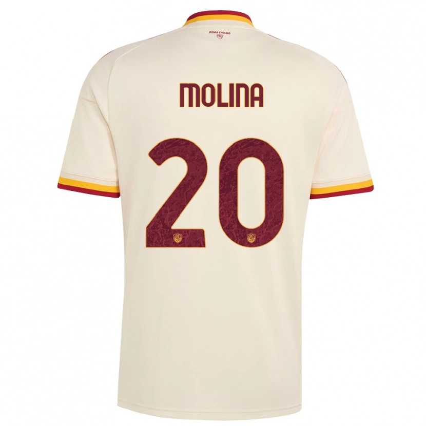 Danxen Męski Nahuel Molina #20 Szampan Czerwony Żółty Wyjazdowa Koszulka 2026/27 Koszulki Klubowe