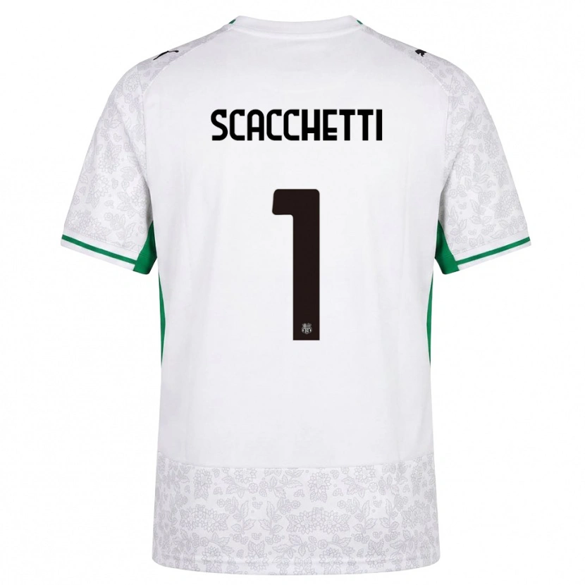 Danxen Męski Alessandro Scacchetti #1 Biały Czarny Zielony Wyjazdowa Koszulka 2026/27 Koszulki Klubowe