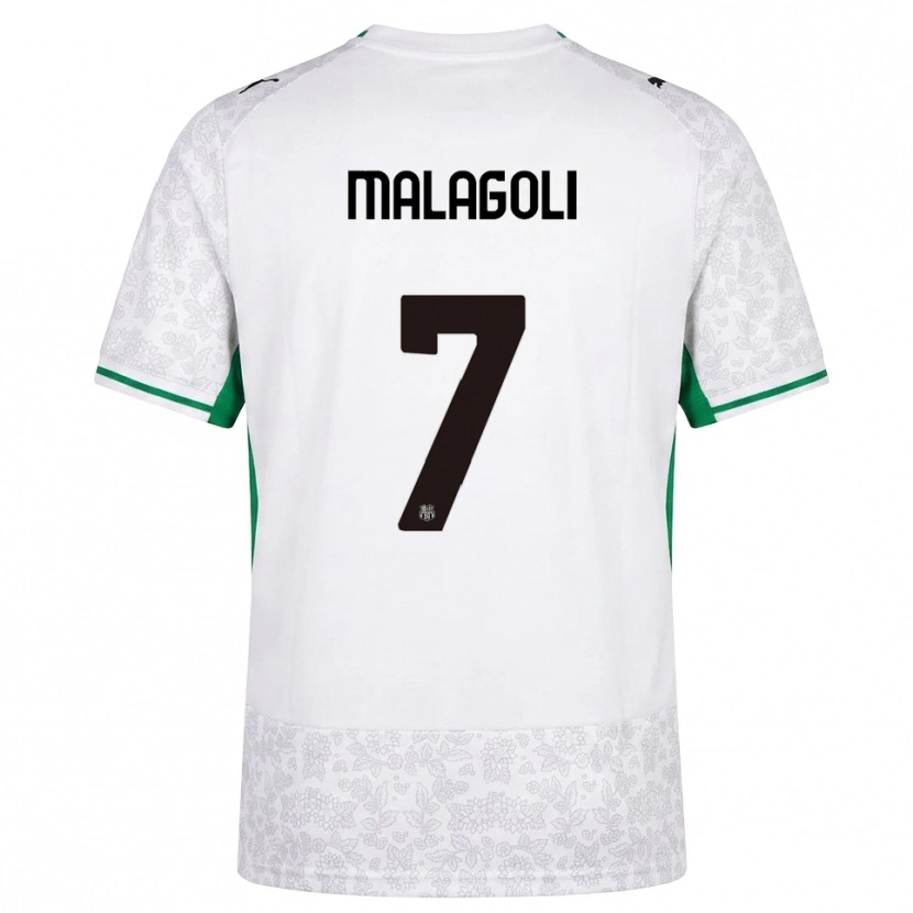Danxen Męski Mattia Malagoli #7 Biały Czarny Zielony Wyjazdowa Koszulka 2026/27 Koszulki Klubowe