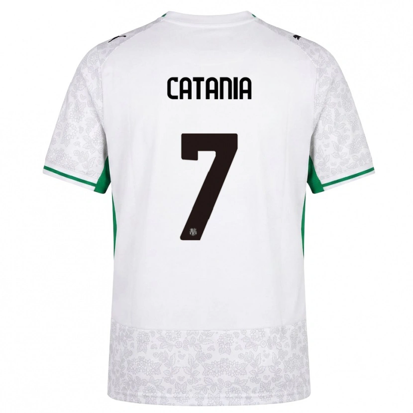Danxen Męski Nicolò Catania #7 Biały Czarny Zielony Wyjazdowa Koszulka 2026/27 Koszulki Klubowe