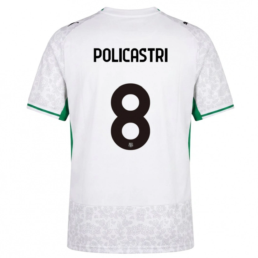 Danxen Męski Giuseppe Policastri #8 Biały Czarny Zielony Wyjazdowa Koszulka 2026/27 Koszulki Klubowe