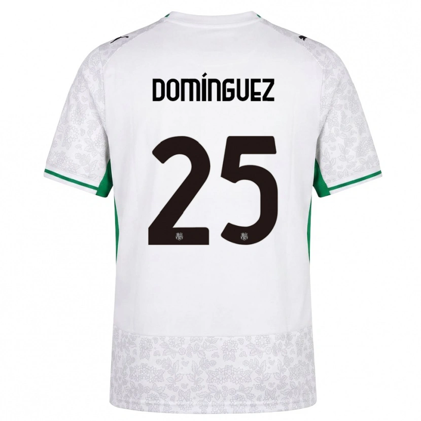 Danxen Męski Benja Domínguez #25 Biały Czarny Zielony Wyjazdowa Koszulka 2026/27 Koszulki Klubowe