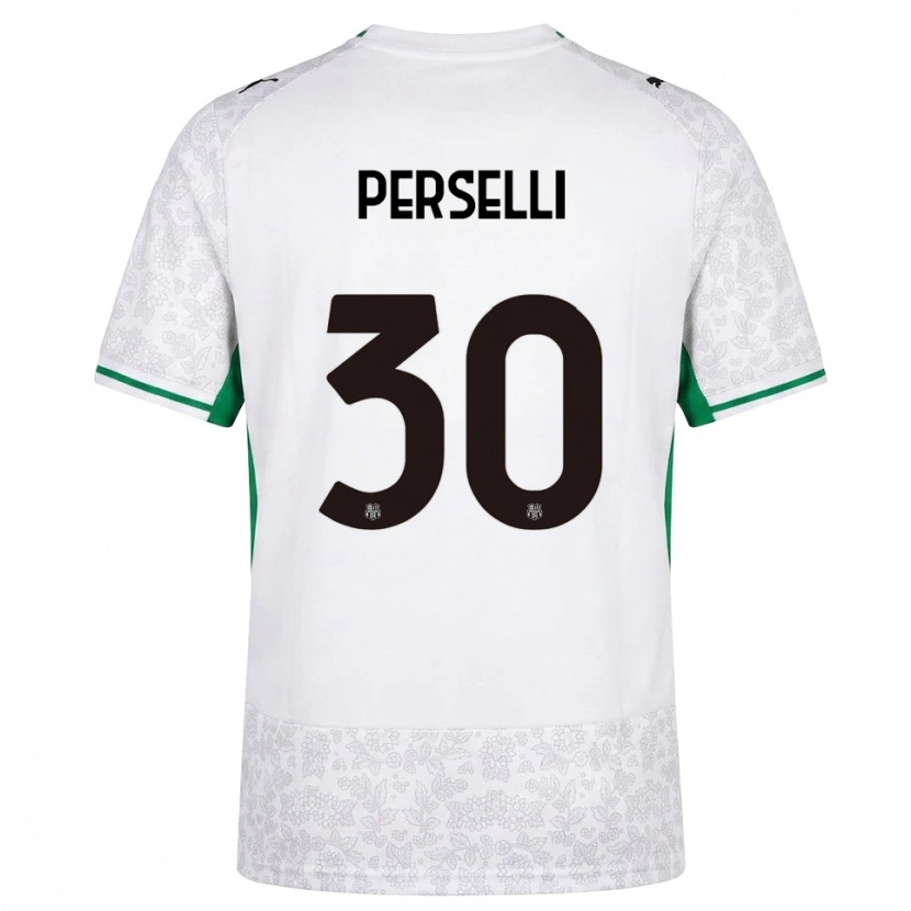 Danxen Męski Manuela Perselli #30 Biały Czarny Zielony Wyjazdowa Koszulka 2026/27 Koszulki Klubowe