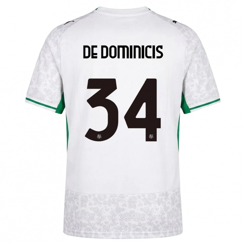 Danxen Męski Diego De Dominicis #34 Biały Czarny Zielony Wyjazdowa Koszulka 2026/27 Koszulki Klubowe