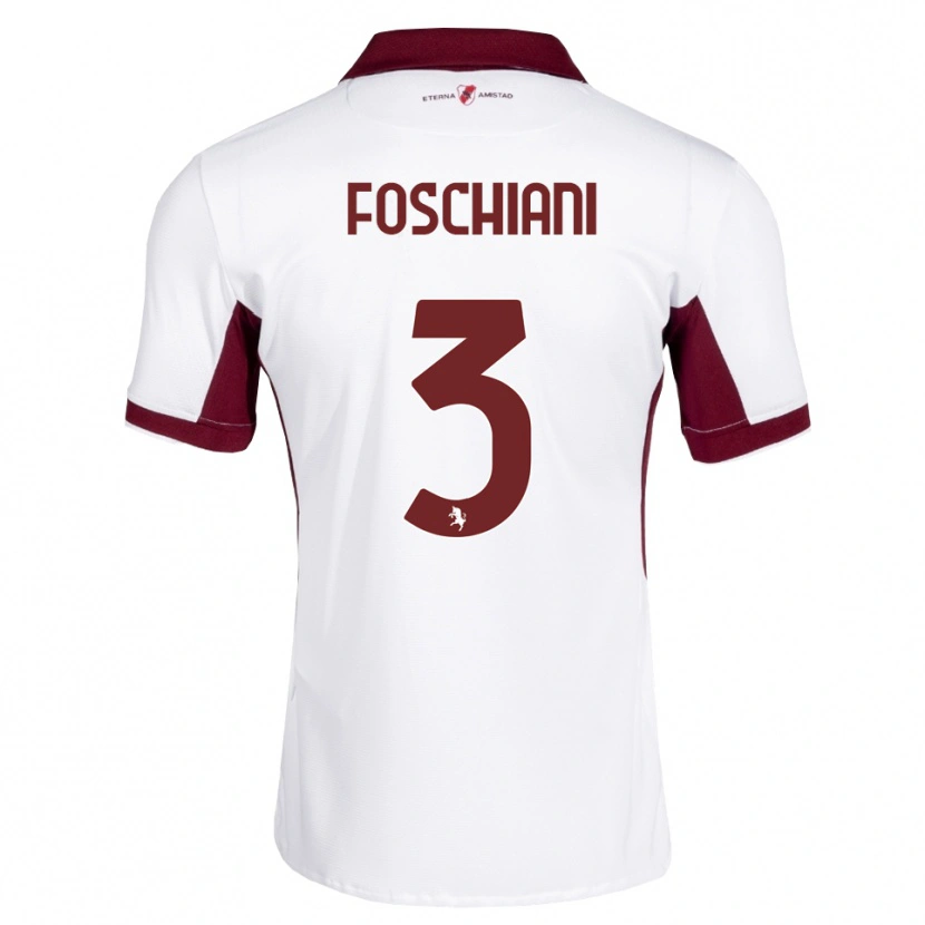 Danxen Męski Francesco Foschiani #3 Bordowy Biały Czerwony Wyjazdowa Koszulka 2026/27 Koszulki Klubowe