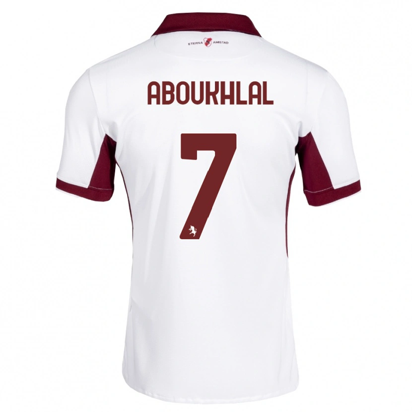 Danxen Męski Zakaria Aboukhlal #7 Bordowy Biały Czerwony Wyjazdowa Koszulka 2026/27 Koszulki Klubowe