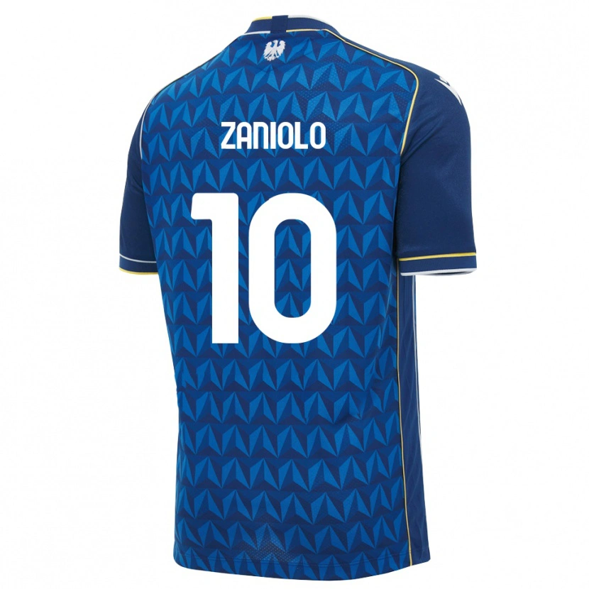 Danxen Męski Nicolò Zaniolo #10 Królewski Niebieski Biały Niebieski Wyjazdowa Koszulka 2026/27 Koszulki Klubowe