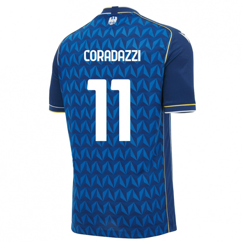 Danxen Męski Niccolò Coradazzi #11 Królewski Niebieski Biały Niebieski Wyjazdowa Koszulka 2026/27 Koszulki Klubowe