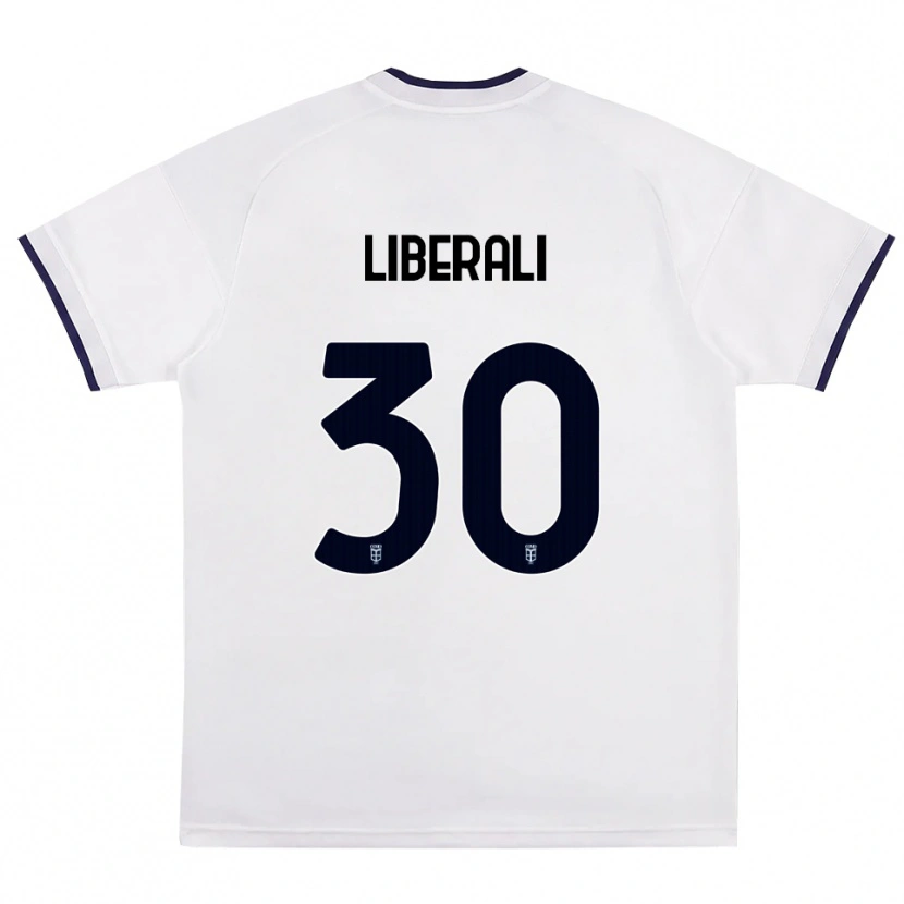Danxen Męski Mattia Liberali #30 Biały Czerwony Królewski Niebieski Wyjazdowa Koszulka 2026/27 Koszulki Klubowe