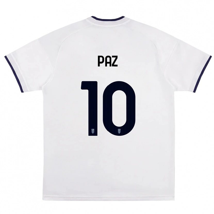 Danxen Męski Nico Paz #10 Biały Czerwony Królewski Niebieski Wyjazdowa Koszulka 2026/27 Koszulki Klubowe