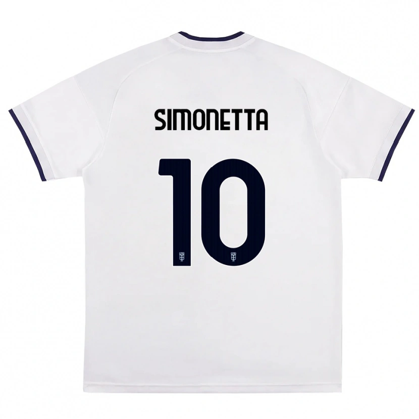 Danxen Męski Jacopo Simonetta #10 Biały Czerwony Królewski Niebieski Wyjazdowa Koszulka 2026/27 Koszulki Klubowe