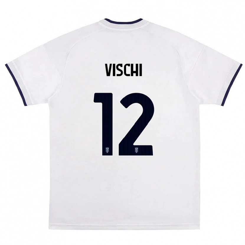Danxen Męski Tommaso Vischi #12 Biały Czerwony Królewski Niebieski Wyjazdowa Koszulka 2026/27 Koszulki Klubowe