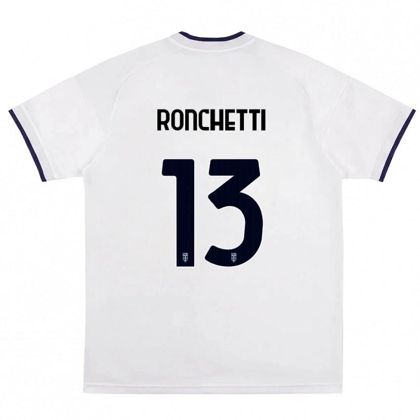 Danxen Męski Fabio Ronchetti #13 Biały Czerwony Królewski Niebieski Wyjazdowa Koszulka 2026/27 Koszulki Klubowe