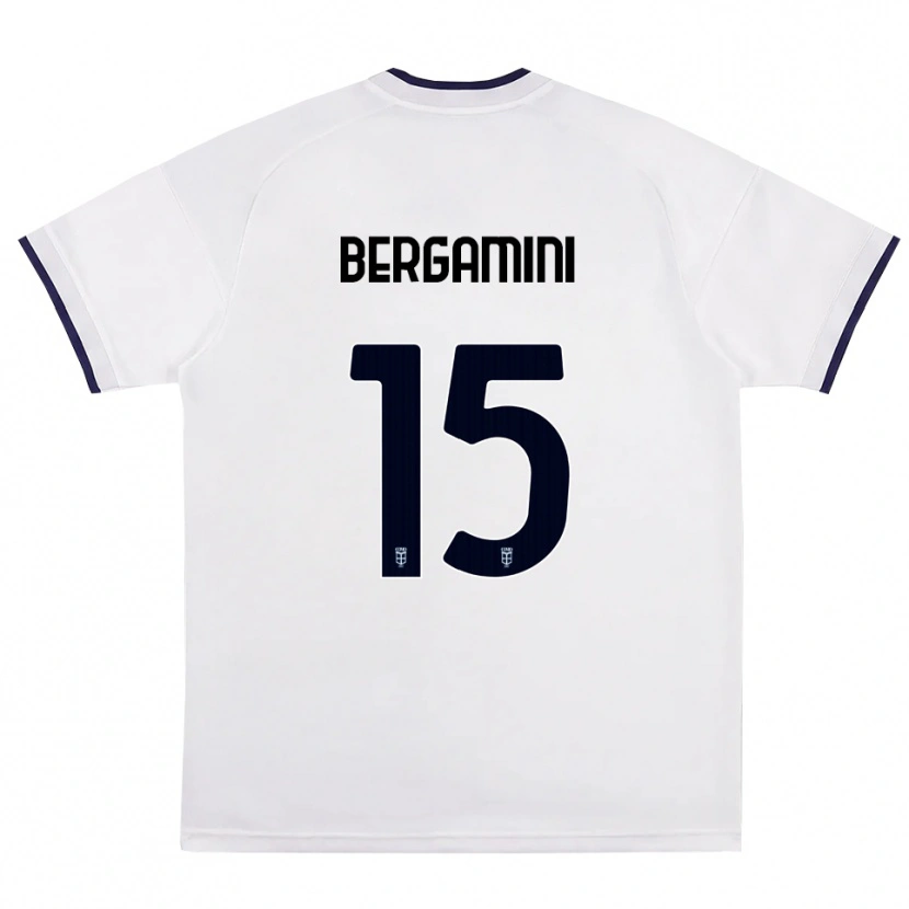 Danxen Męski Mattia Bergamini #15 Biały Czerwony Królewski Niebieski Wyjazdowa Koszulka 2026/27 Koszulki Klubowe