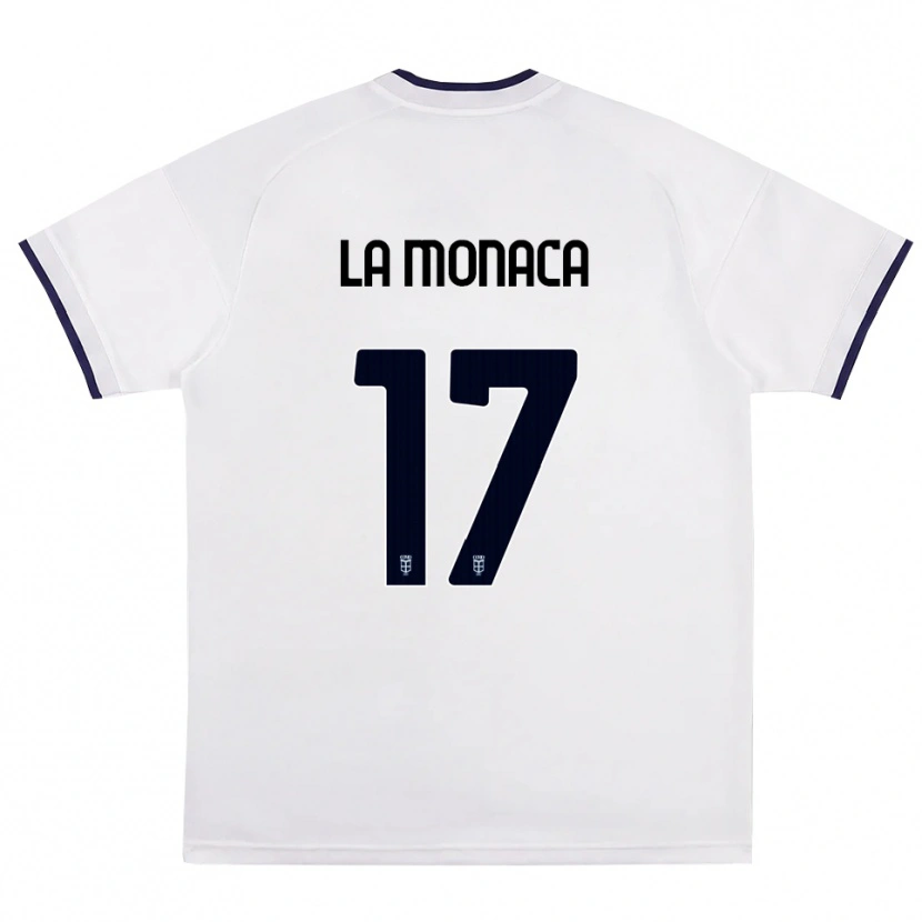 Danxen Męski Michael La Monaca #17 Biały Czerwony Królewski Niebieski Wyjazdowa Koszulka 2026/27 Koszulki Klubowe