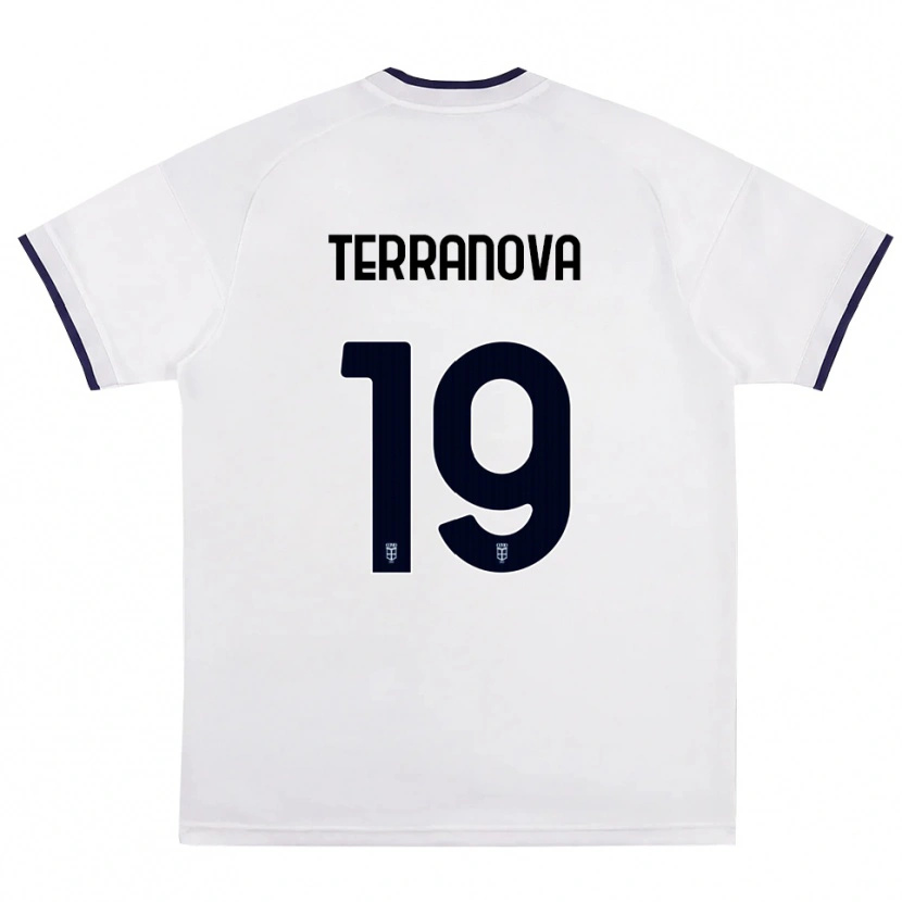 Danxen Męski Mattia Terranova #19 Biały Czerwony Królewski Niebieski Wyjazdowa Koszulka 2026/27 Koszulki Klubowe