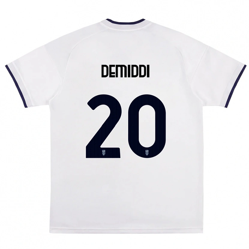 Danxen Męski Pedro Demiddi #20 Biały Czerwony Królewski Niebieski Wyjazdowa Koszulka 2026/27 Koszulki Klubowe