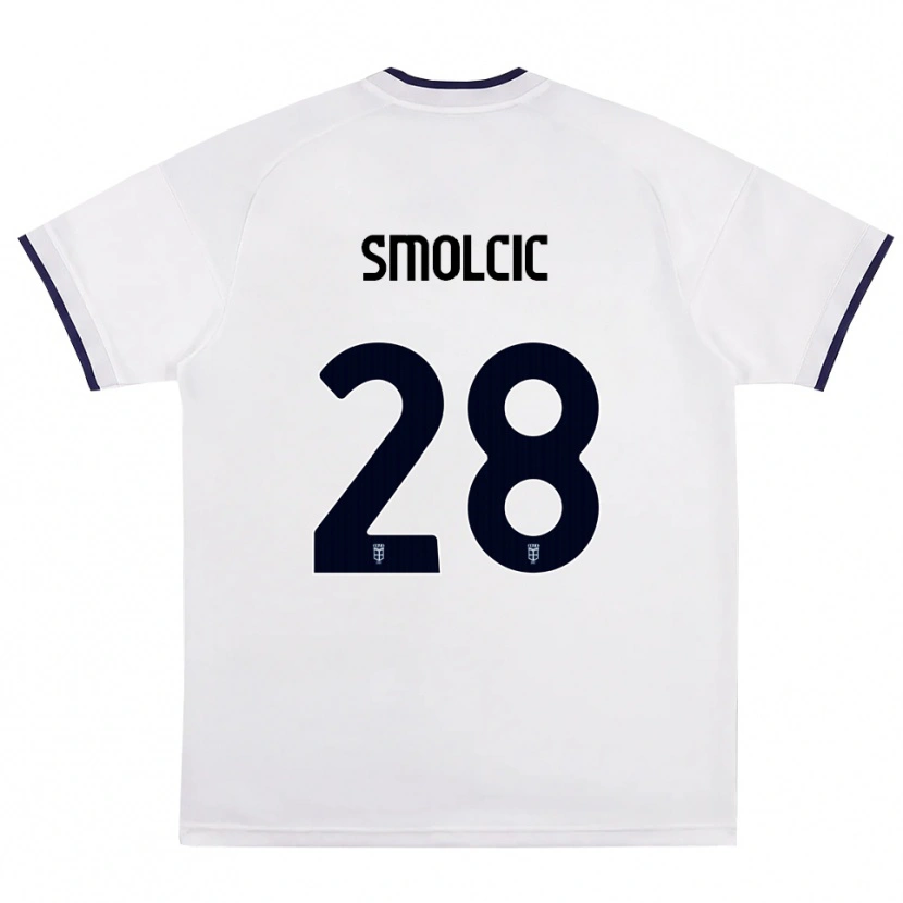 Danxen Męski Ivan Smolcic #28 Biały Czerwony Królewski Niebieski Wyjazdowa Koszulka 2026/27 Koszulki Klubowe