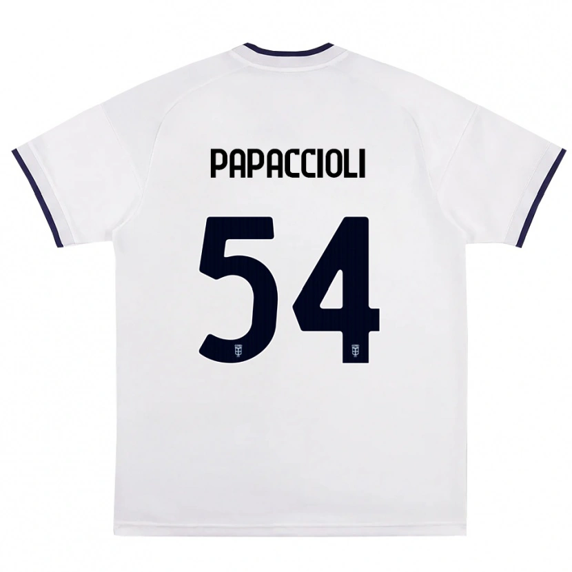 Danxen Męski Matteo Papaccioli #54 Biały Czerwony Królewski Niebieski Wyjazdowa Koszulka 2026/27 Koszulki Klubowe