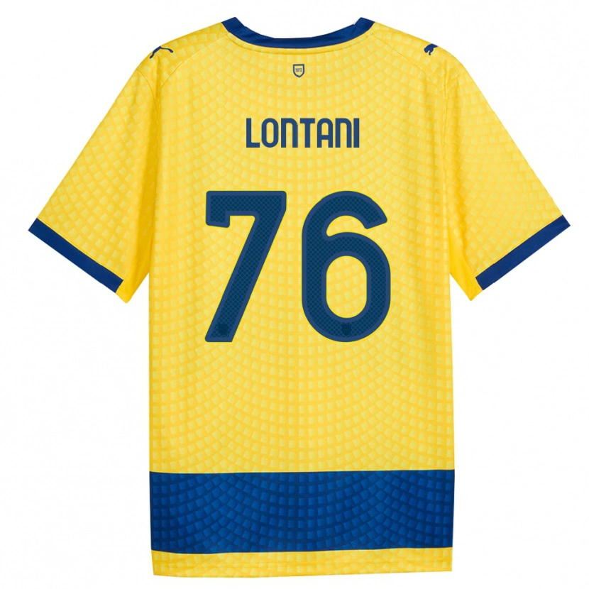 Danxen Męski Simone Lontani #76 Żółty Niebieski Czarny Wyjazdowa Koszulka 2026/27 Koszulki Klubowe