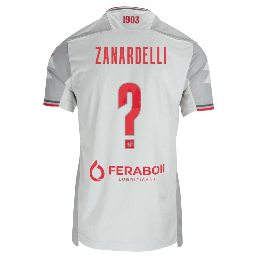 Danxen Męski Nicola Zanardelli #0 Szary Biały Czerwony Wyjazdowa Koszulka 2026/27 Koszulki Klubowe