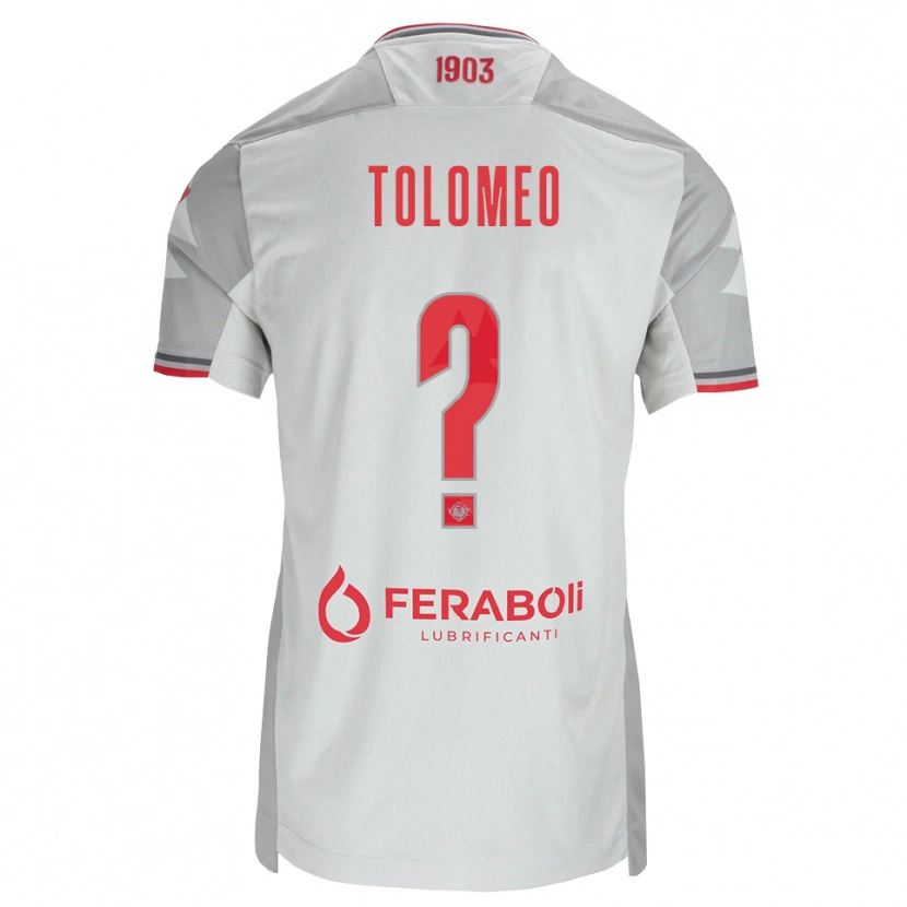 Danxen Męski Gabriel Tolomeo #0 Szary Biały Czerwony Wyjazdowa Koszulka 2026/27 Koszulki Klubowe