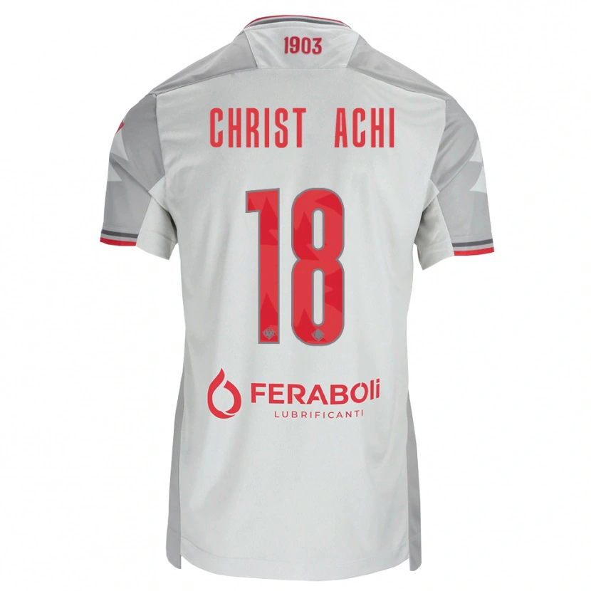 Danxen Męski Ange Christ Achi #18 Szary Biały Czerwony Wyjazdowa Koszulka 2026/27 Koszulki Klubowe