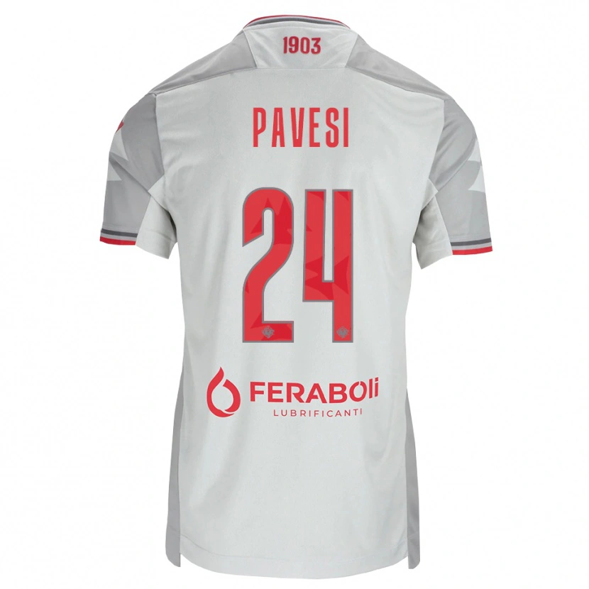 Danxen Męski Davide Pavesi #24 Szary Biały Czerwony Wyjazdowa Koszulka 2026/27 Koszulki Klubowe